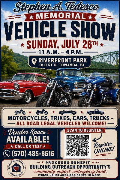 Updated Vehicle show flier with new dates and times